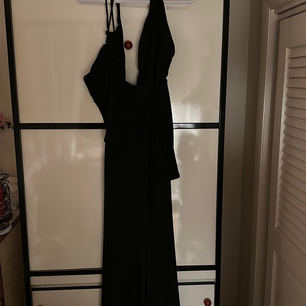 Michael Costello X Revolve Black Sparkly Cut out dress size L worn once
